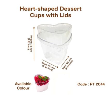 Heart shape pudding cup ( Item Code 2044 ) with lid