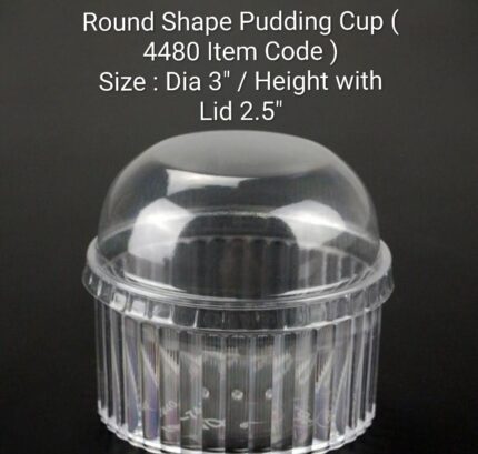 Round Shape Pudding Cup with Lid Big Size ( Item Code 4480 )