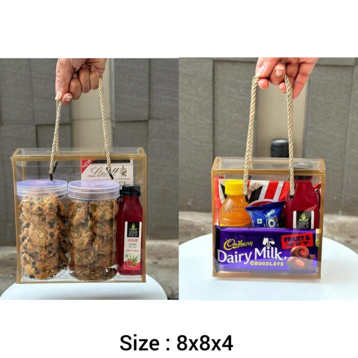 Transparent Hamper Box 8x8x4 ... Price Rs.50 (1 Pc )
