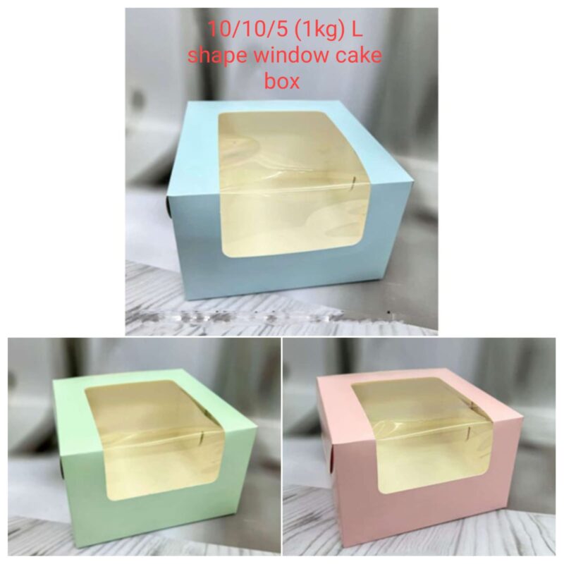10/10/5 (1kg ) L Shape Window Cake Box - Rs 18 / 1Box