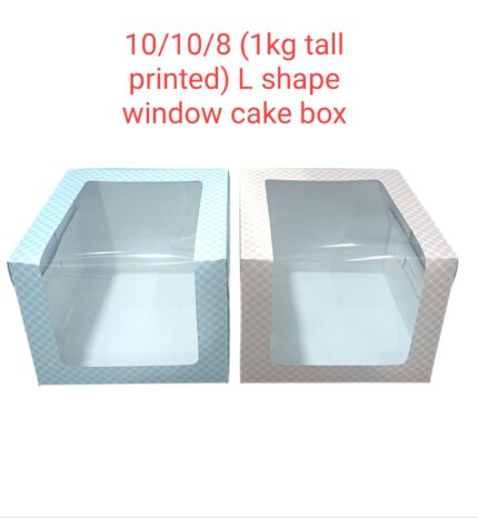 10/10/8 (1kg Tall Printed) L Shape Window Cake Box Rs.30/1Box