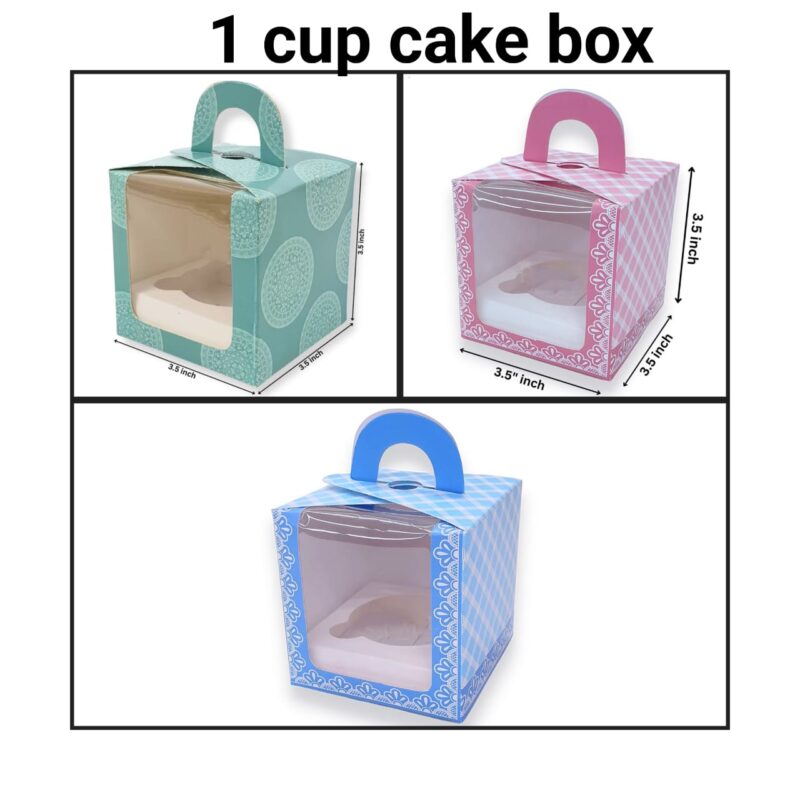 1 cup cake box - Rs.9/pc (Moq 50pcs)