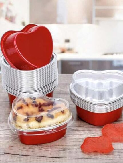 Heart shape direct bake and serve foil containers