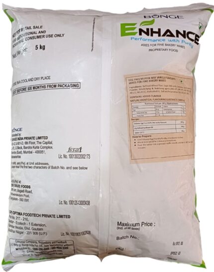 Enhance Vanilla Muffin Concentrate – Rs.735 (1kg) – Rs.14700 ( 20 KGS Bag )