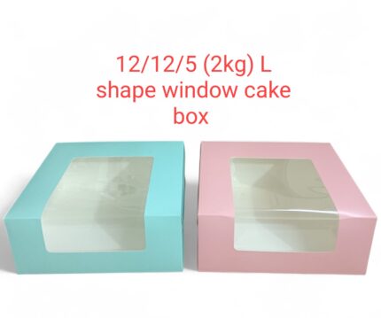12/12/5 (2kg) L Shape Window Cake Box Rs- 30/1 Box (Moq 50pcs)